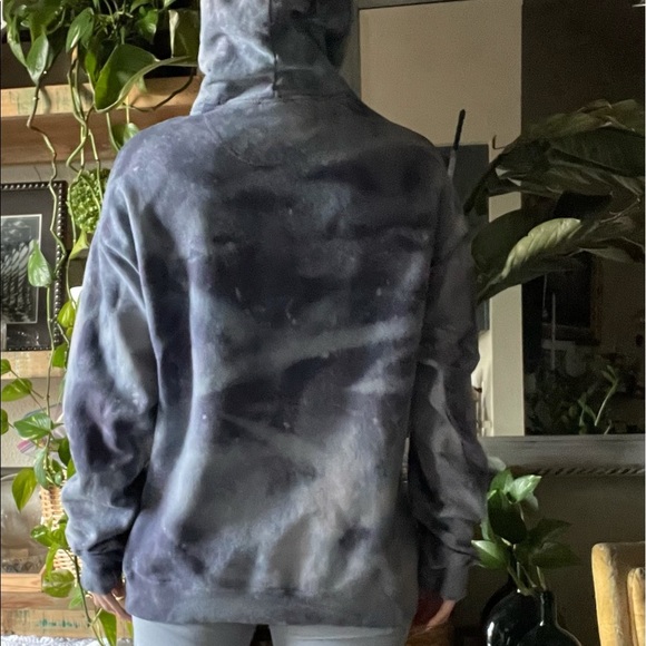 Hand dyed bleached Orcas Island San Juan islands oversized hoodie sweatshirt - Picture 6 of 15